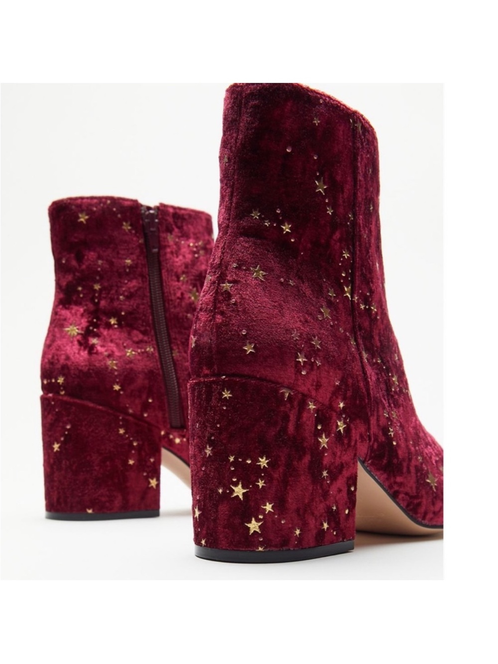 UO Urban Outfitters Witchy Margot Red Maroon Fairy Velvet Star Booties Size 7